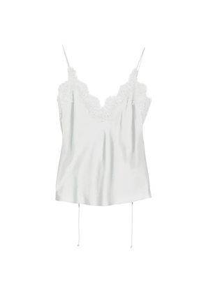 Róhe lace-trim silk top - Blue