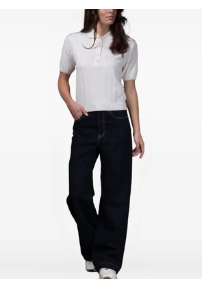 Moorer Rigel-W18 button ribbed polo shirt - White