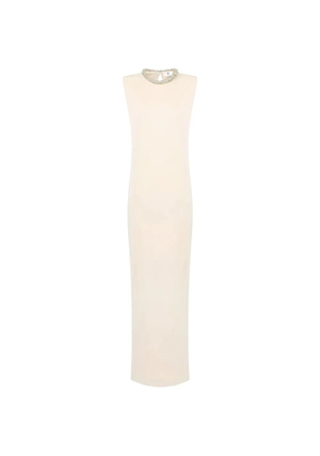 Elisabetta Franchi jewelled sleeveless maxi dress - Neutrals