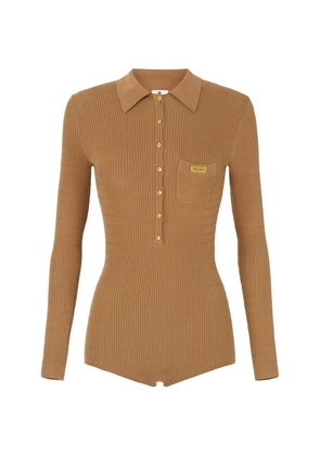 Elisabetta Franchi micro-cable knit jumpsuit - Brown