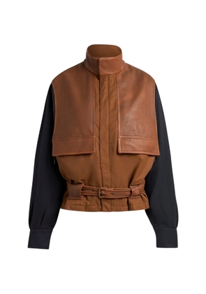 ETRO contrasting sleeves padded bomber jacket - Brown