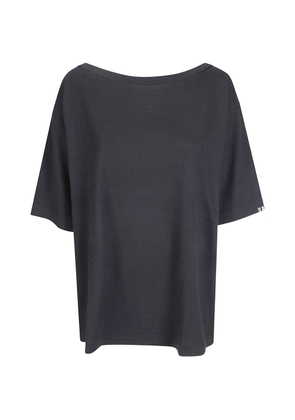 extreme cashmere collum boat-neck T-shirt - Grey