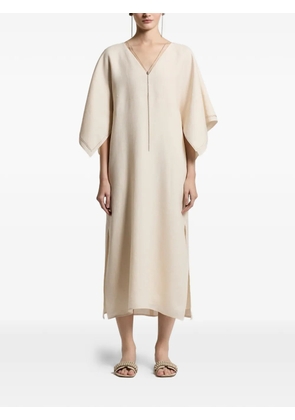 Peserico Aurea V-neck midi dress - Neutrals
