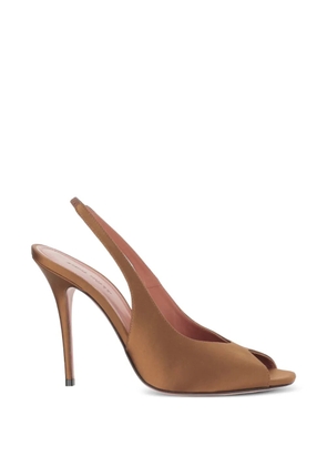 Amina Muaddi Anok open toe slingback pumps - Brown