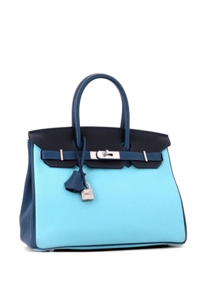 Hermès Pre-Owned Birkin Handbag Tricolor Togo with Brushed Palladium Hardware 30 satchel - Blue