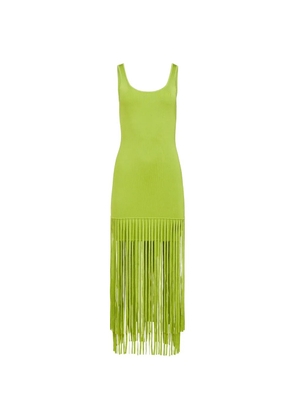 Toccin Roxanne scoop-neck fringe-detail mini dress - Green