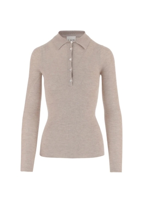 SA SU PHI ribbed button polo shirt - Neutrals