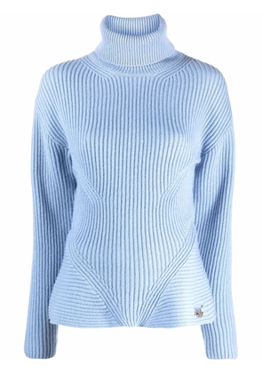 Elisabetta Franchi ribbed -knit roll-neck jumper - Blue