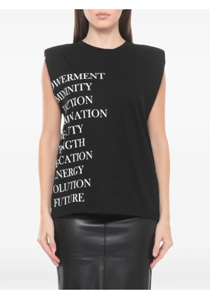 Elisabetta Franchi text print tank top - Black