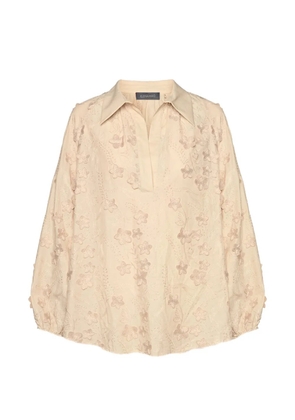 ELENA MIRO` cotton voile blouse - Neutrals