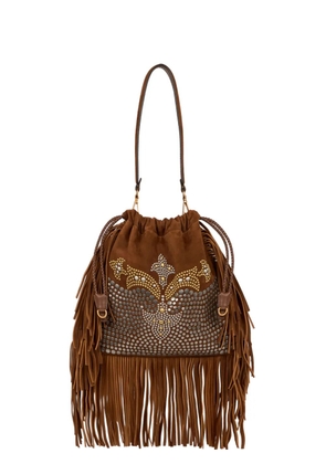 ETRO Kalispera studs fringes medium tote bag - Brown