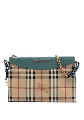 Burberry Pre-Owned 2000-2017 Haymarket Check Coated Canvas Peyton crossbody bag - Brown
