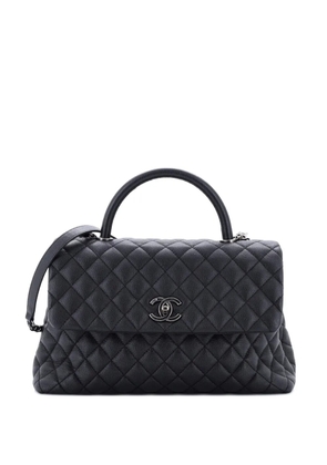 CHANEL Pre-Owned Coco Top Handle Bag Quilted Caviar Medium satchel - Black