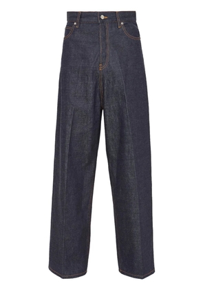 Ferragamo logo-patch cotton denim jeans - Blue