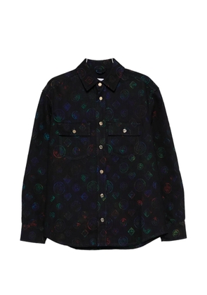 Casablanca logo-pattern denim shirt - Black