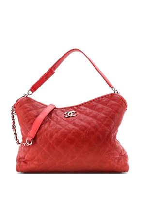 CHANEL Pre-Owned French Riviera Quilted Caviar Large hobo bag - Red