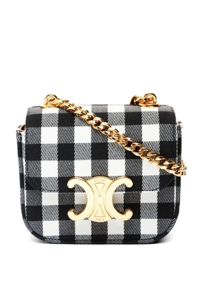 Celine Pre-Owned 2020s mini Claude check-pattern shoulder bag - White