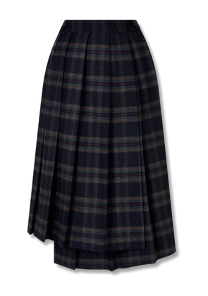 TOMBOY pleated check-pattern skirt - Blue