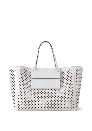 Mulberry perforated leather tote bag - White
