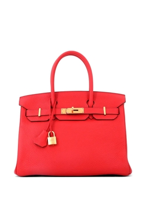 Hermès Pre-Owned Birkin Handbag Red Clemence with Gold Hardware 30 satchel