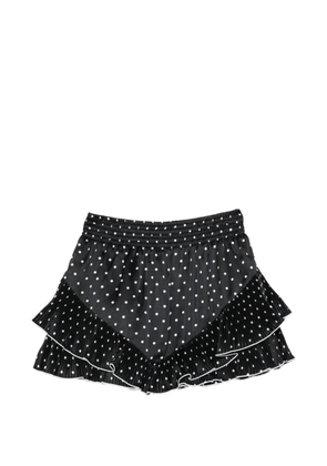 Self-Portrait polka-dot pleated shorts - Black
