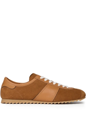 SANDRO panelled lace-up sneakers - Brown