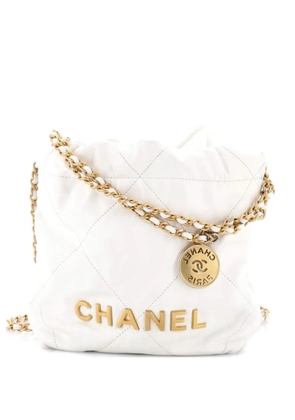 CHANEL Pre-Owned 22 Chain Hobo Quilted Calfskin Mini crossbody bag - White