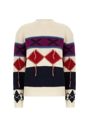 Iceberg diamond-patterned round-neck sweater - Neutrals