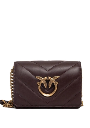 PINKO mini Love Click quilted cross body bag - Red