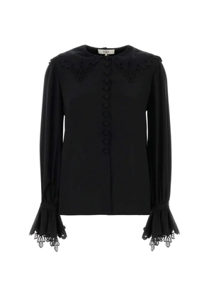 Chloé lace-trim long-sleeve blouse - Black