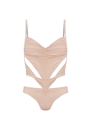 DSQUARED2 cut-out ruched swimsuit - Neutrals