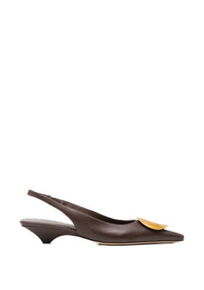 Vic Matie pointed-toe leather pumps - Brown