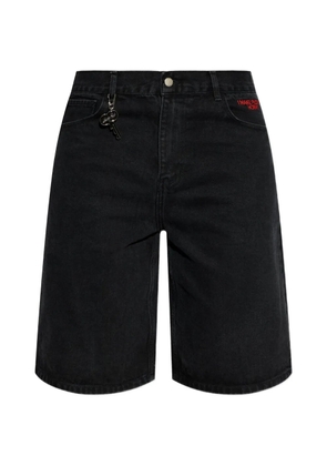 CARNE BOLLENTE heart-embroidery shorts - Black