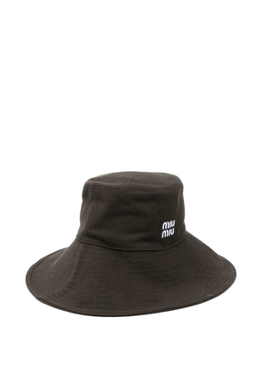 Miu Miu logo bucket hat - Brown