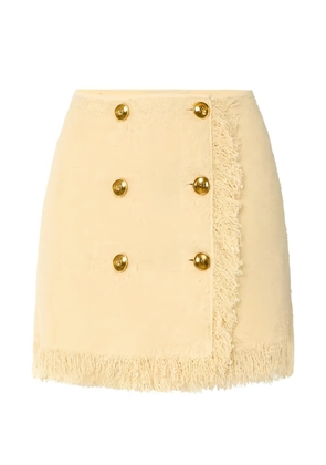 Elisabetta Franchi bouclé fringed mini skirt - Yellow