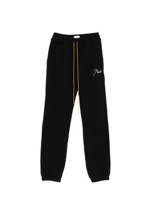 RHUDE drawstring script logo trousers - Black