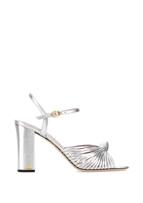 Valentino Garavani leather knotted heeled sandals - Silver