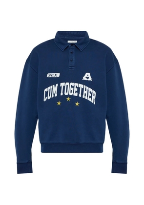 CARNE BOLLENTE half-button polo shirt - Blue