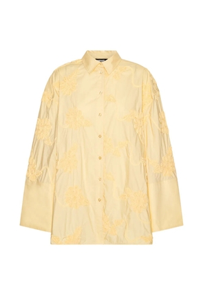 ROTATE BIRGER CHRISTENSEN floral-appliqué oversized shirt - Yellow