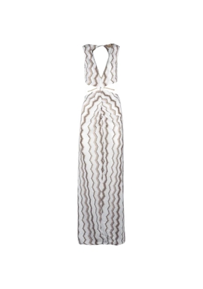 PHO FIRENZE cutout zigzag V-neck dress - White