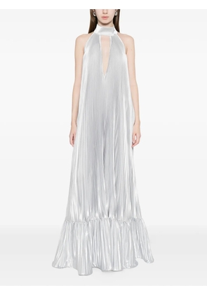 L'IDÉE pleated halter gown dress - Silver