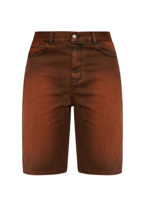 CARNE BOLLENTE lettering-embroidery shorts - Brown
