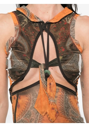 Ottolinger printed tie-detail top - Orange