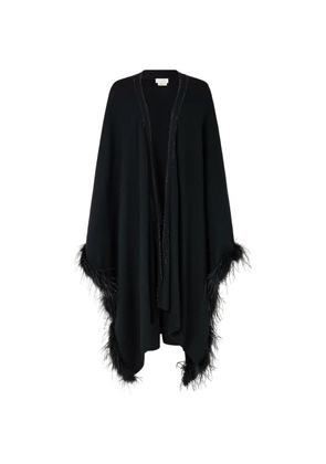 Camilla Amulets merino-wool cape - Black