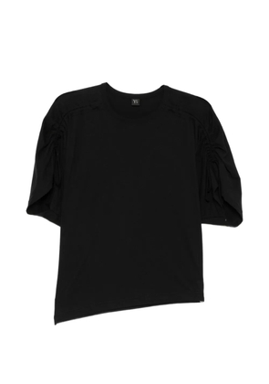 Y's ruched sleeve T-shirt - Black
