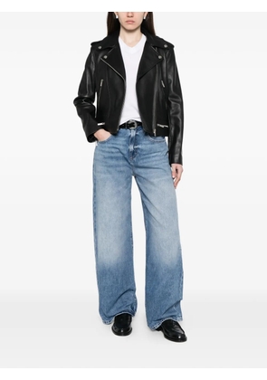 TWINSET zip-up leather jacket - Black