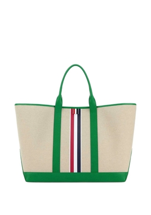 Thom Browne stripe-detail tote bag - Neutrals
