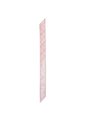Prada printed silk twill skinny scarf - Pink