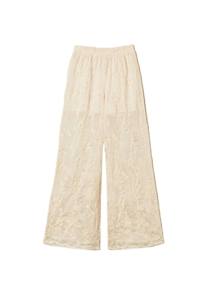 TWINSET embroidery palazzo pants - Neutrals