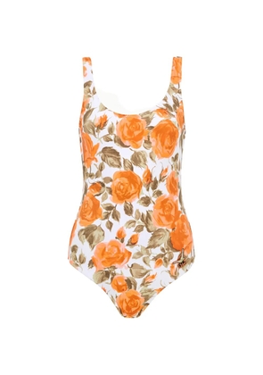 Chloé rose-print swimsuit - Orange